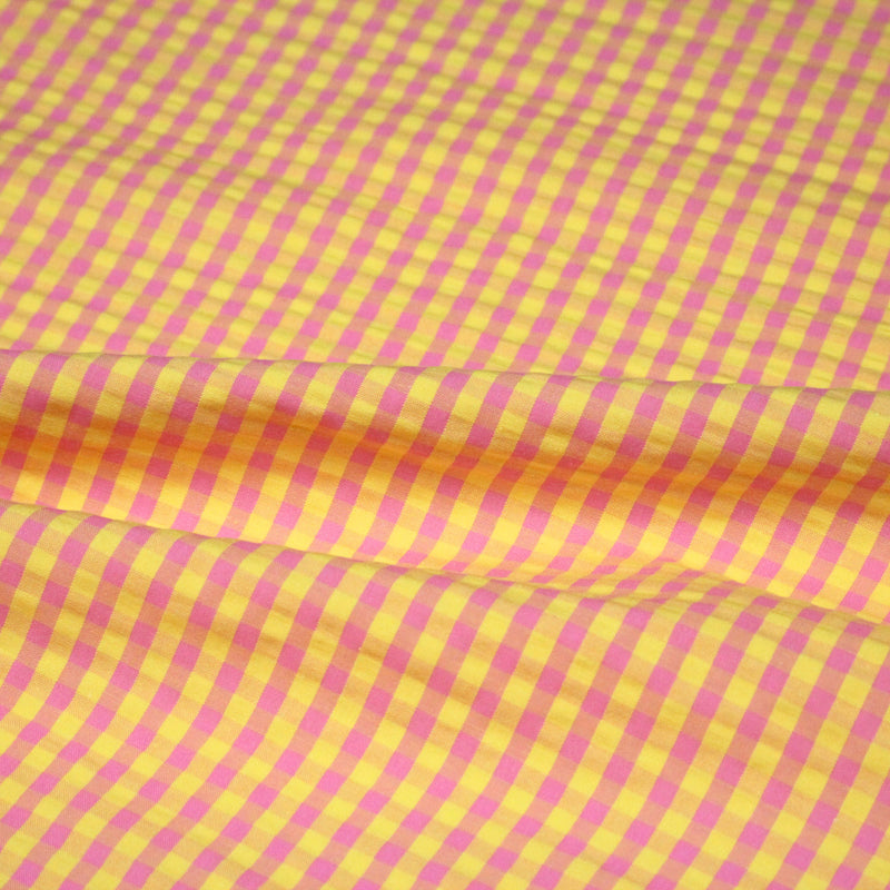 Tissu seersucker coton Vichy 5mm : nombreuses couleurs estivales et fluo ! - STANDARD 100 OEKO - TEX - tissuspipi.com
