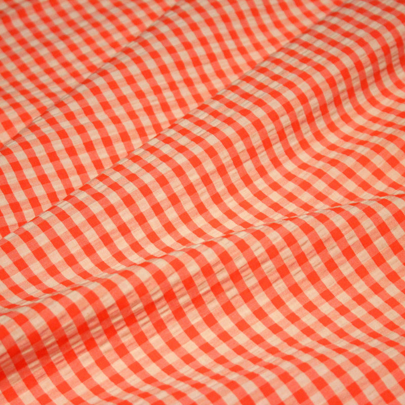 Tissu seersucker coton Vichy 5mm : nombreuses couleurs estivales et fluo ! - STANDARD 100 OEKO - TEX - tissuspipi.com