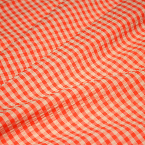 Tissu seersucker coton Vichy 5mm : nombreuses couleurs estivales et fluo ! - STANDARD 100 OEKO - TEX - tissuspipi.com