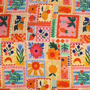 Tissu Viscose fluide Fruits en couleurs, palmiers et fleurs - COLLECTION SICILIA - STANDARD 100 OEKO - TEX - tissuspipi.com