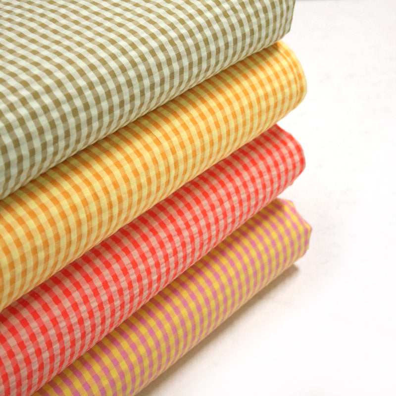 Tissu seersucker coton Vichy 5mm : nombreuses couleurs estivales et fluo ! - STANDARD 100 OEKO - TEX - tissuspipi.com
