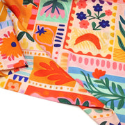 Tissu Viscose fluide Fruits en couleurs, palmiers et fleurs - COLLECTION SICILIA - STANDARD 100 OEKO - TEX - tissuspipi.com