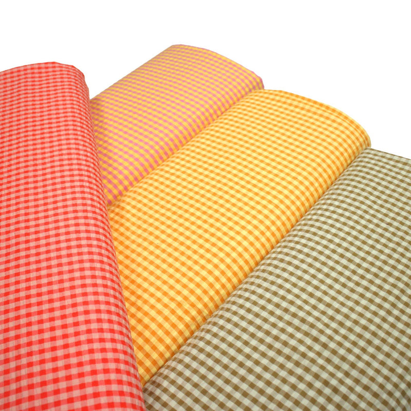 Tissu seersucker coton Vichy 5mm : nombreuses couleurs estivales et fluo ! - STANDARD 100 OEKO - TEX - tissuspipi.com