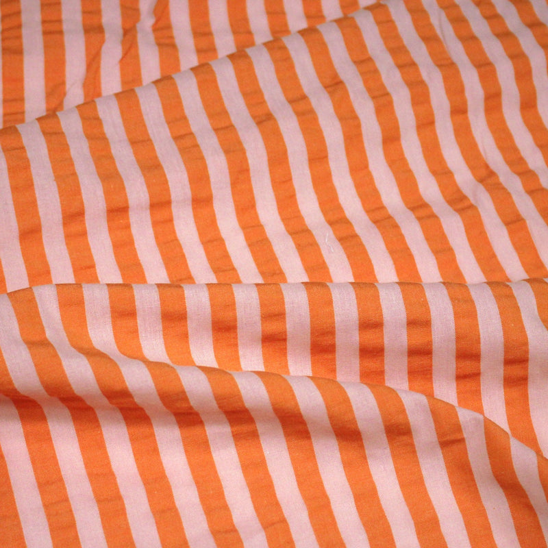 Tissu seersucker coton rayures 1cm : nombreuses couleurs estivales et fluo ! - STANDARD 100 OEKO - TEX - tissuspipi.com