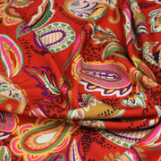 Tissu Viscose fluide ANJALI motif cachemire multicolore fond rouge – STANDARD 100 OEKO - TEX - tissuspipi.com