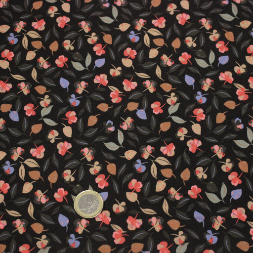 Tissu Viscose fluide FLAVIE floral multicolore fond gris anthracite – STANDARD 100 OEKO - TEX - tissuspipi.com