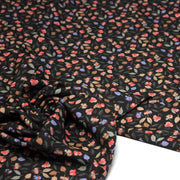 Tissu Viscose fluide FLAVIE floral multicolore fond gris anthracite – STANDARD 100 OEKO - TEX - tissuspipi.com