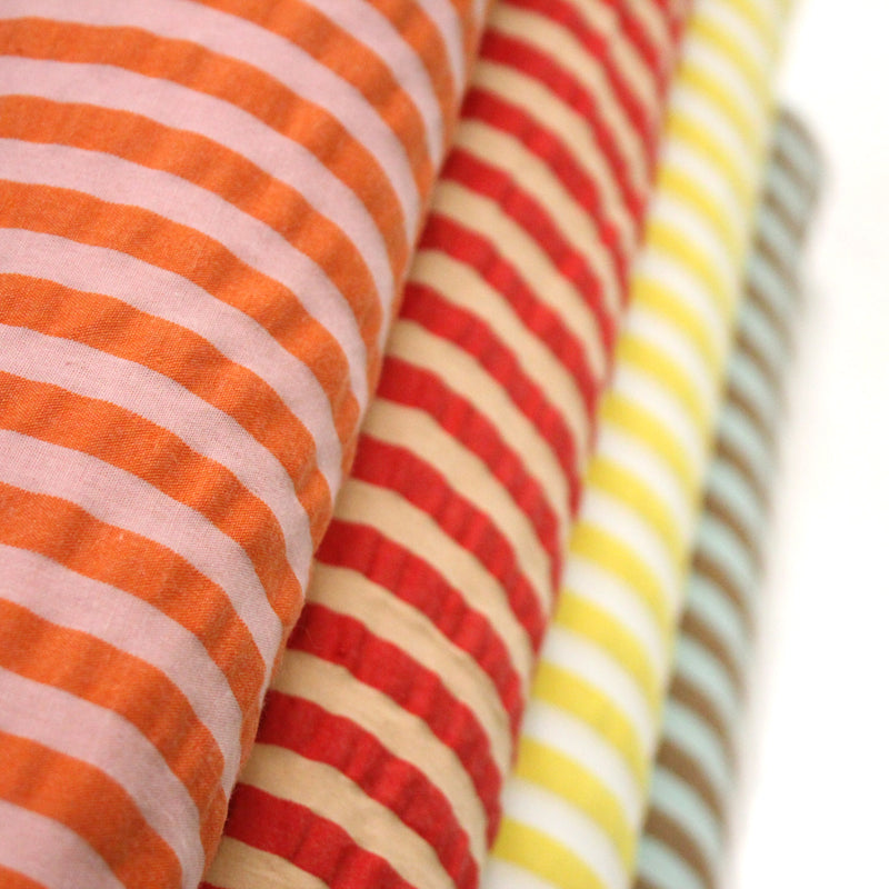 Tissu seersucker coton rayures 1cm : nombreuses couleurs estivales et fluo ! - STANDARD 100 OEKO - TEX - tissuspipi.com