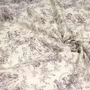 Tissu coton renforcé TOILE DE JOUY LES BAMBINS, grande largeur 280cm : bleu ou grège - OEKO - TEX - tissuspipi.com