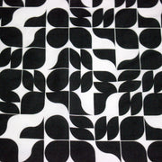 Tissu viscose fluide SEVENTIES, motif géométrique noir et blanc - STANDARD 100 OEKO - TEX - tissuspipi.com