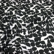 Tissu viscose fluide SEVENTIES, motif géométrique noir et blanc - STANDARD 100 OEKO - TEX - tissuspipi.com