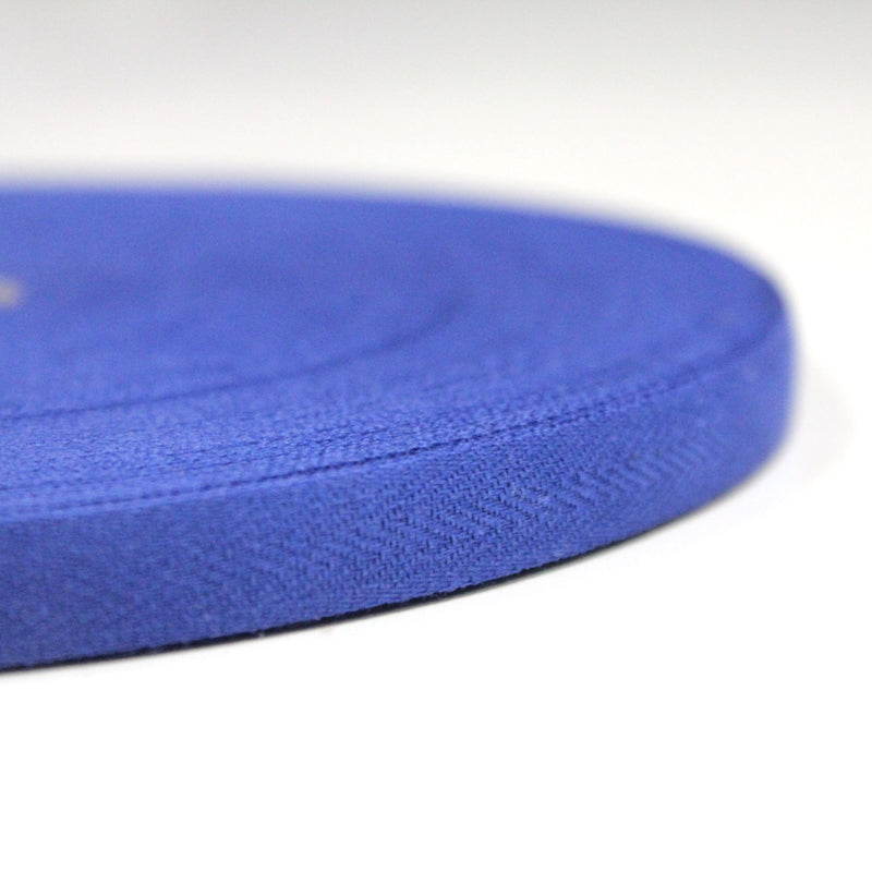 Ruban sergé de coton bleu roi 10mm - Galette de 50 mètres - Fabrication française - tissuspipi.com