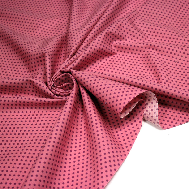 Tissu popeline rose à pois magenta 3mm - COLLECTION POLKA DOT - tissuspipi.com