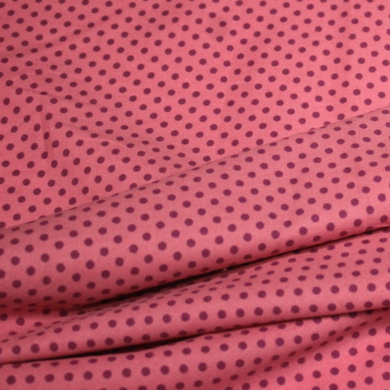 Tissu popeline rose à pois magenta 3mm - COLLECTION POLKA DOT - tissuspipi.com