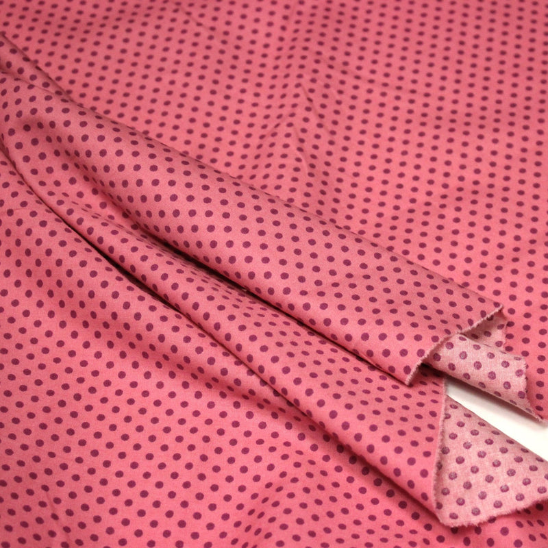 Tissu popeline rose à pois magenta 3mm - COLLECTION POLKA DOT - tissuspipi.com
