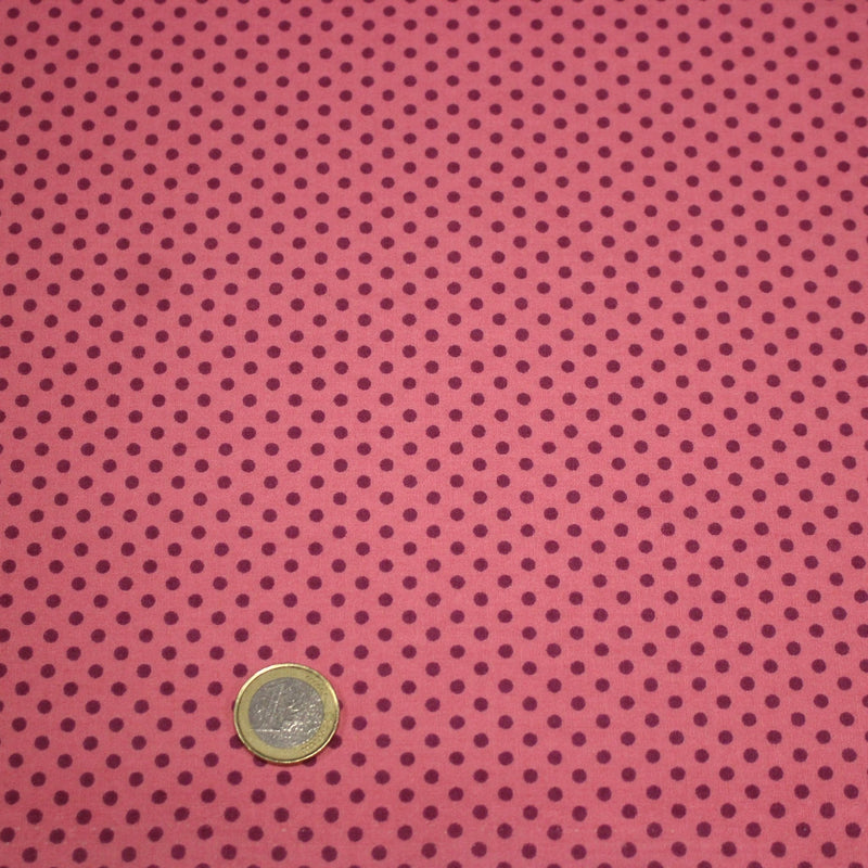 Tissu popeline rose à pois magenta 3mm - COLLECTION POLKA DOT - tissuspipi.com