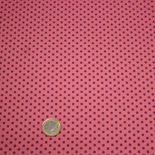 Tissu popeline rose à pois magenta 3mm - COLLECTION POLKA DOT - tissuspipi.com