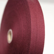 Ruban sergé de coton rouge bordeaux 20mm - Galette de 50 mètres - Fabrication française - tissuspipi.com
