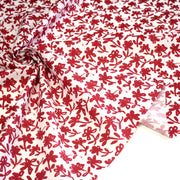 Tissu cotonnade aux fleurs japonaise & dessins à l'encre de Chine : rouge, noir, bleu - OEKO - TEX - tissuspipi.com