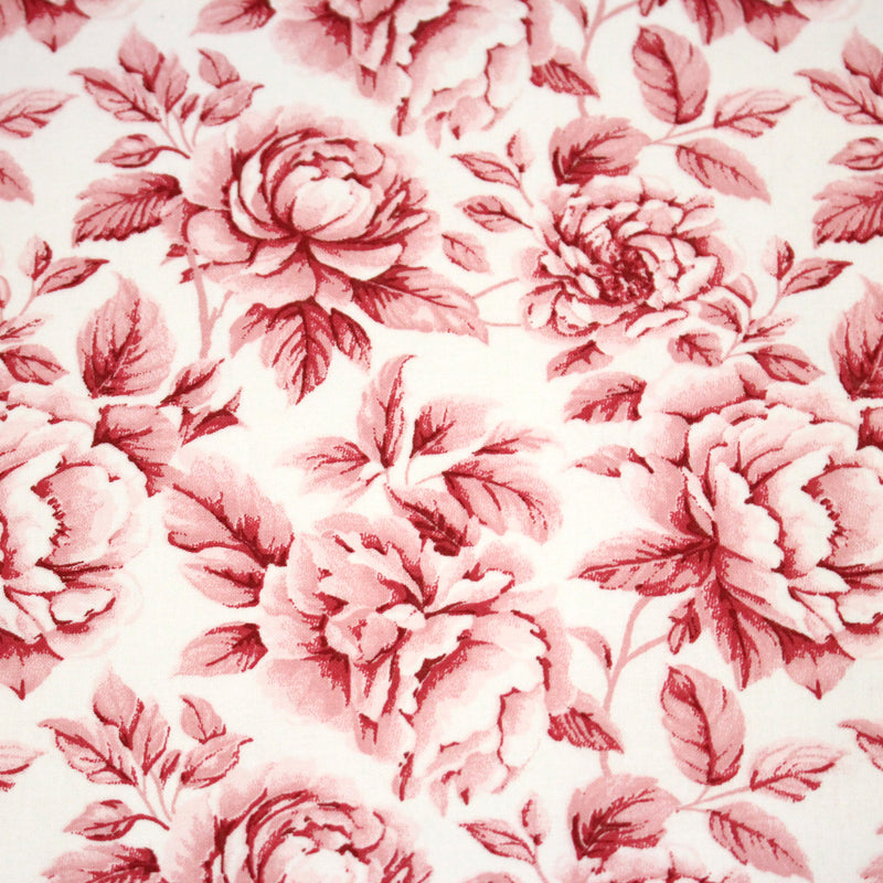 Tissu cotonnade HAMPTON BLOOM, motif britannique fleuri bleu ou rose - OEKO - TEX STANDARD 100 - tissuspipi.com
