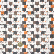 Tissu cotonnade KAWAII aux chats japonais blancs, gris et roux - OEKO - TEX - tissuspipi.com
