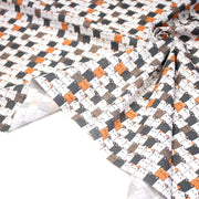 Tissu cotonnade KAWAII aux chats japonais blancs, gris et roux - OEKO - TEX - tissuspipi.com