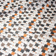 Tissu cotonnade KAWAII aux chats japonais blancs, gris et roux - OEKO - TEX - tissuspipi.com