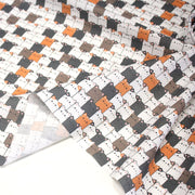 Tissu cotonnade KAWAII aux chats japonais blancs, gris et roux - OEKO - TEX - tissuspipi.com