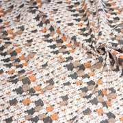 Tissu cotonnade KAWAII aux chats japonais blancs, gris et roux - OEKO - TEX - tissuspipi.com