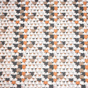 Tissu cotonnade KAWAII aux chats japonais blancs, gris et roux - OEKO - TEX - tissuspipi.com
