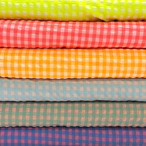 Tissu seersucker coton Vichy : nombreuses couleurs estivales ! - STANDARD 100 OEKO - TEX - tissuspipi.com
