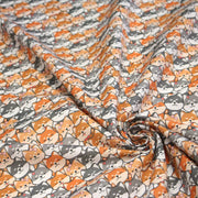 Tissu cotonnade KAWAII aux chiens japonais Shiba blancs, gris et roux, noeud papillon - OEKO - TEX - tissuspipi.com