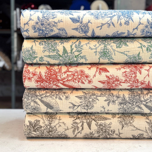 Tissu double gaze TOILE DE JOUY, nombreuses couleurs - STANDARD 100 OEKO - TEX - tissuspipi.com