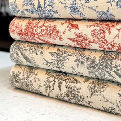 Tissu double gaze TOILE DE JOUY, nombreuses couleurs - STANDARD 100 OEKO - TEX - tissuspipi.com