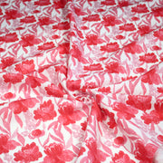 Tissu cotonnade fleurie rose fuchsia - COLLECTION FLEURS AU CRAYON - OEKO - TEX - tissuspipi.com