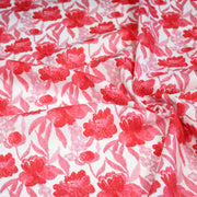 Tissu cotonnade fleurie rose fuchsia - COLLECTION FLEURS AU CRAYON - OEKO - TEX - tissuspipi.com