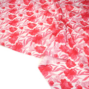 Tissu cotonnade fleurie rose fuchsia - COLLECTION FLEURS AU CRAYON - OEKO - TEX - tissuspipi.com