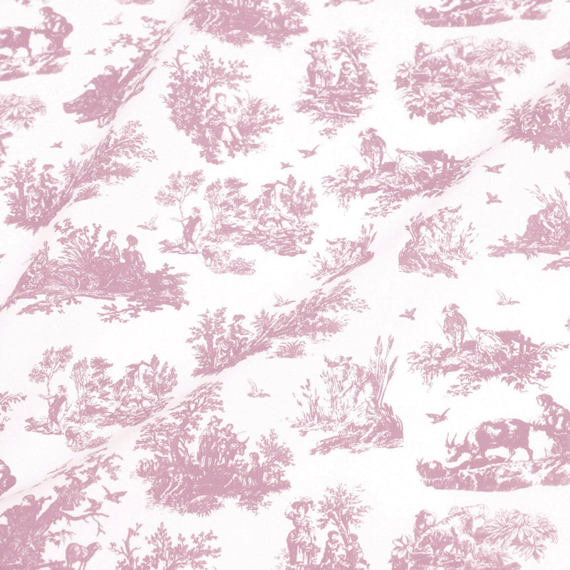 Tissu cotonnade Toile de Jouy OBER blanc : nombreuses couleurs - OEKO-TEX - tissuspipi.com