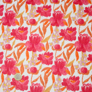 Tissu cotonnade fleurie rose fuchsia et orange safran - COLLECTION FLEURS AU CRAYON - OEKO - TEX - tissuspipi.com