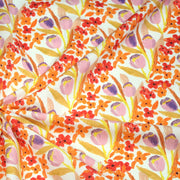 Tissu cotonnade fleurie rose, jaune, rouge et parme - COLLECTION FLEURS AU CRAYON - OEKO - TEX - tissuspipi.com