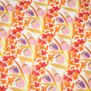 Tissu cotonnade fleurie rose, jaune, rouge et parme - COLLECTION FLEURS AU CRAYON - OEKO - TEX - tissuspipi.com