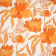Tissu cotonnade fleurie orange safran - COLLECTION FLEURS AU CRAYON - OEKO - TEX - tissuspipi.com