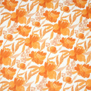 Tissu cotonnade fleurie orange safran - COLLECTION FLEURS AU CRAYON - OEKO - TEX - tissuspipi.com