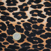 Tissu habillement satin velours, imprimé motif LEOPARD - tissuspipi.com