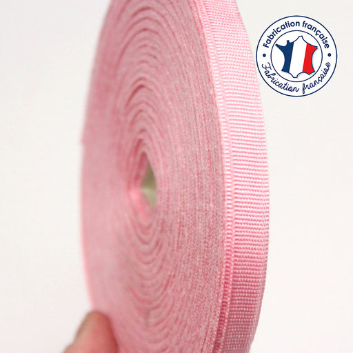 Ruban gros grain rose 10mm - Galette de 50 mètres - Fabrication française - tissuspipi.com