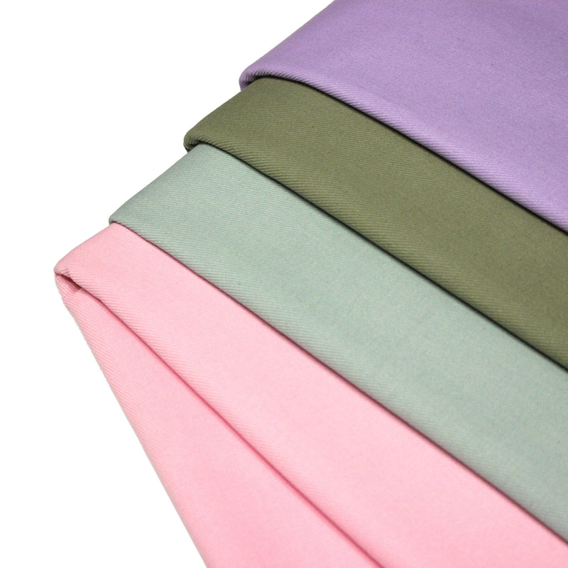 Tissu DENIM 100% coton de couleurs : kaki, rose, mauve, vert menthe... - STANDARD 100 OEKO - TEX - tissuspipi.com