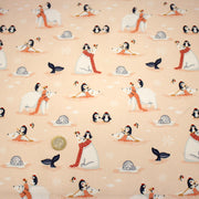 Tissu cotonnade OURS & BANQUISE, ours pingouins et igloos - OEKO - TEX STANDARD 100 - tissuspipi.com