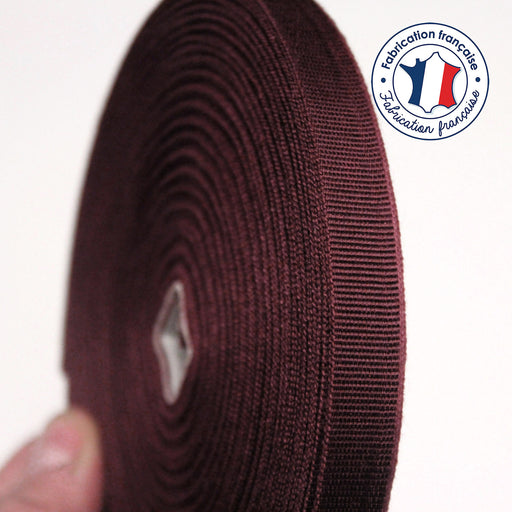 Ruban gros grain rouge bordeaux 12mm - Galette de 50 mètres - Fabrication française - tissuspipi.com