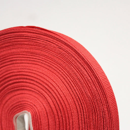 Ruban gros grain rouge 10mm - Galette de 50 mètres - Fabrication française - tissuspipi.com