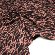 Tissu Viscose fluide marron tons chauds, motif zèbre et léopard, ZOMALIA - STANDARD 100 OEKO - TEX - tissuspipi.com